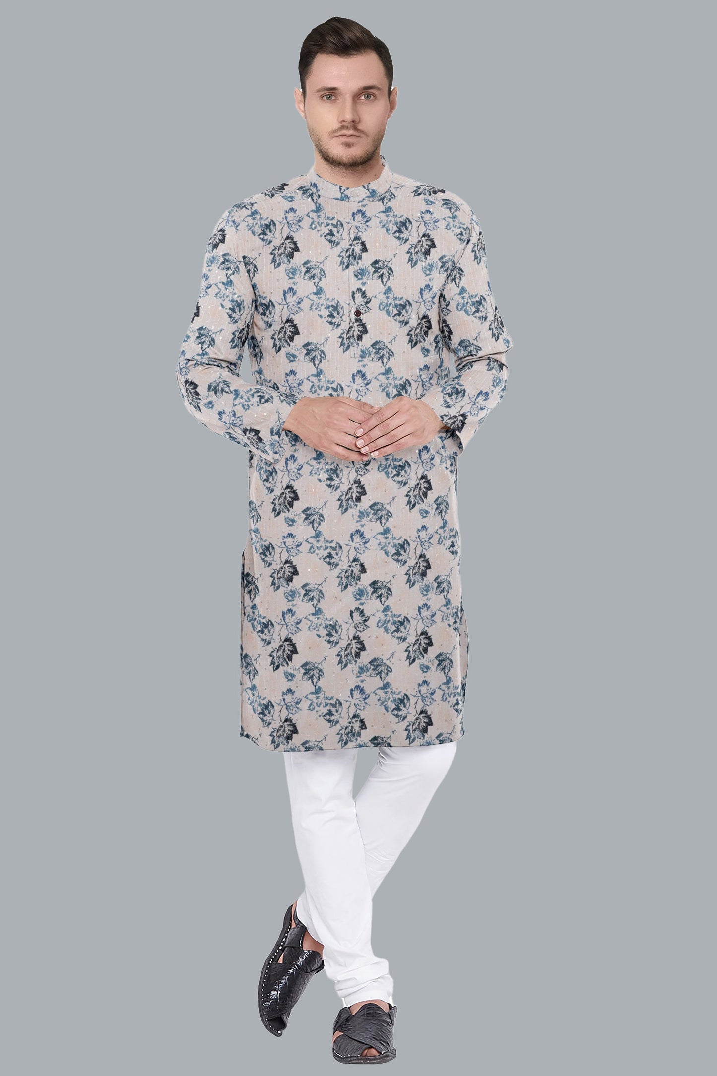 Majestic Blue Blossom Jacquard
