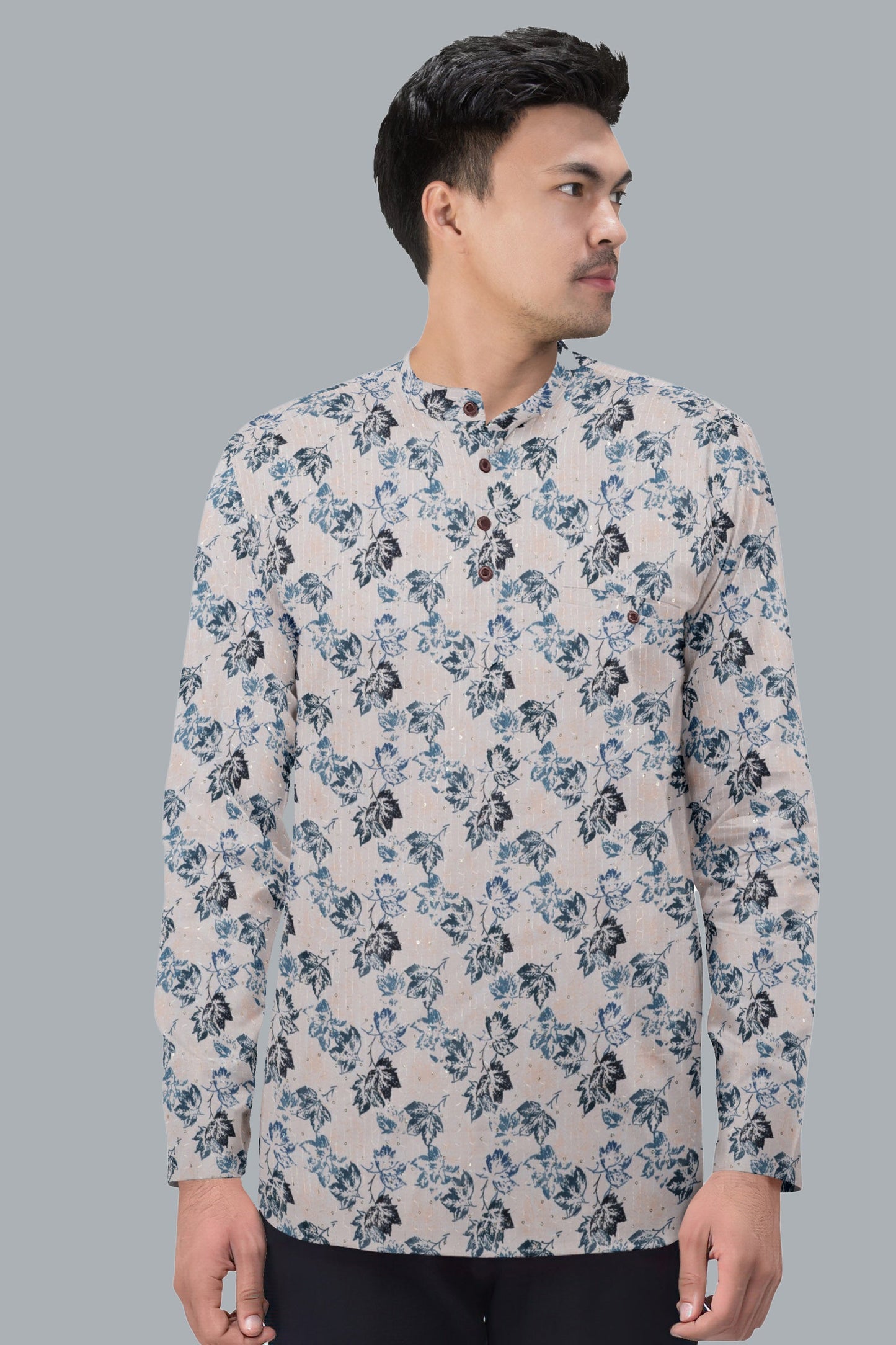 Majestic Blue Blossom Jacquard