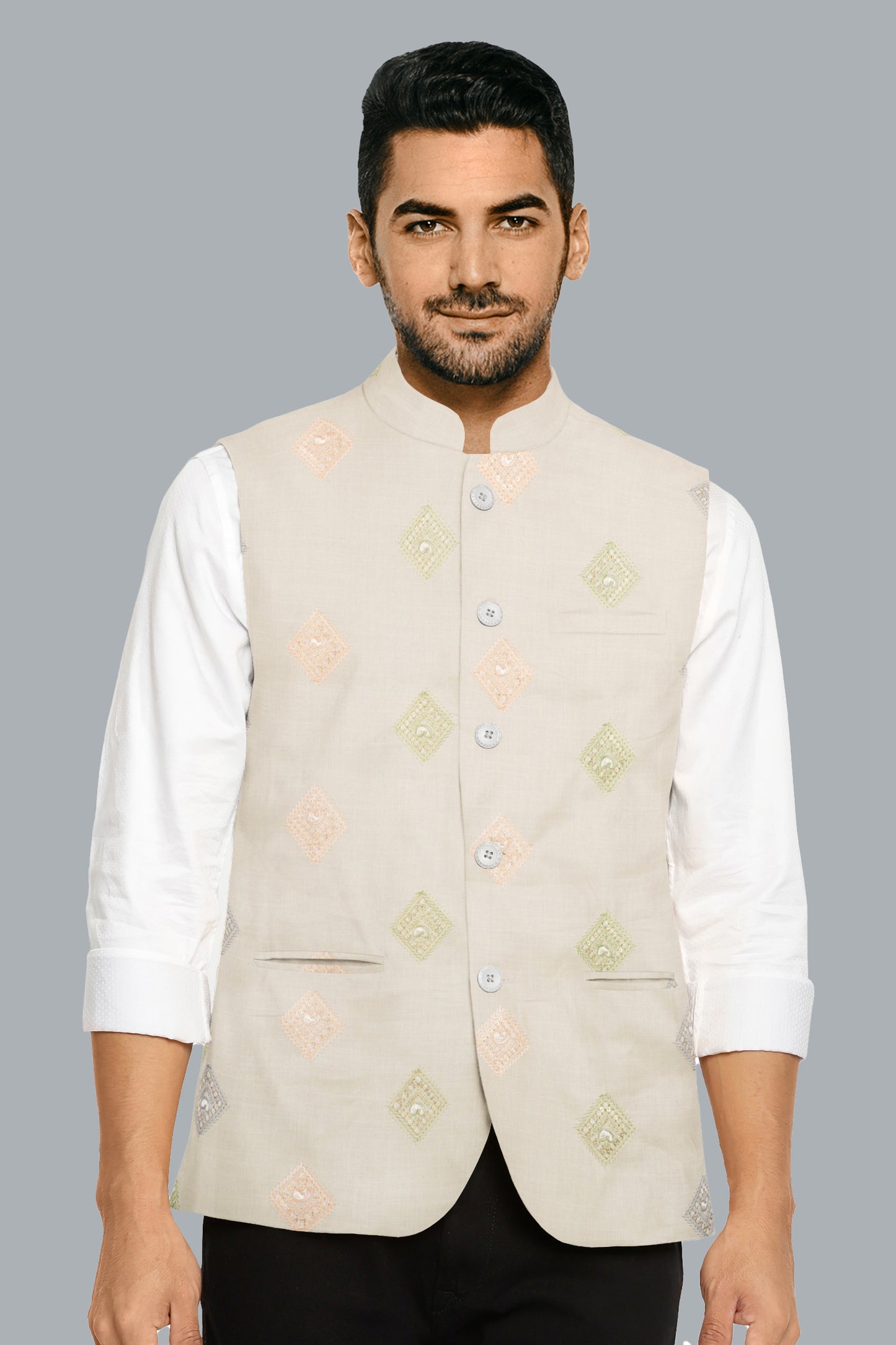 Butter Cream Kashmiri Linen