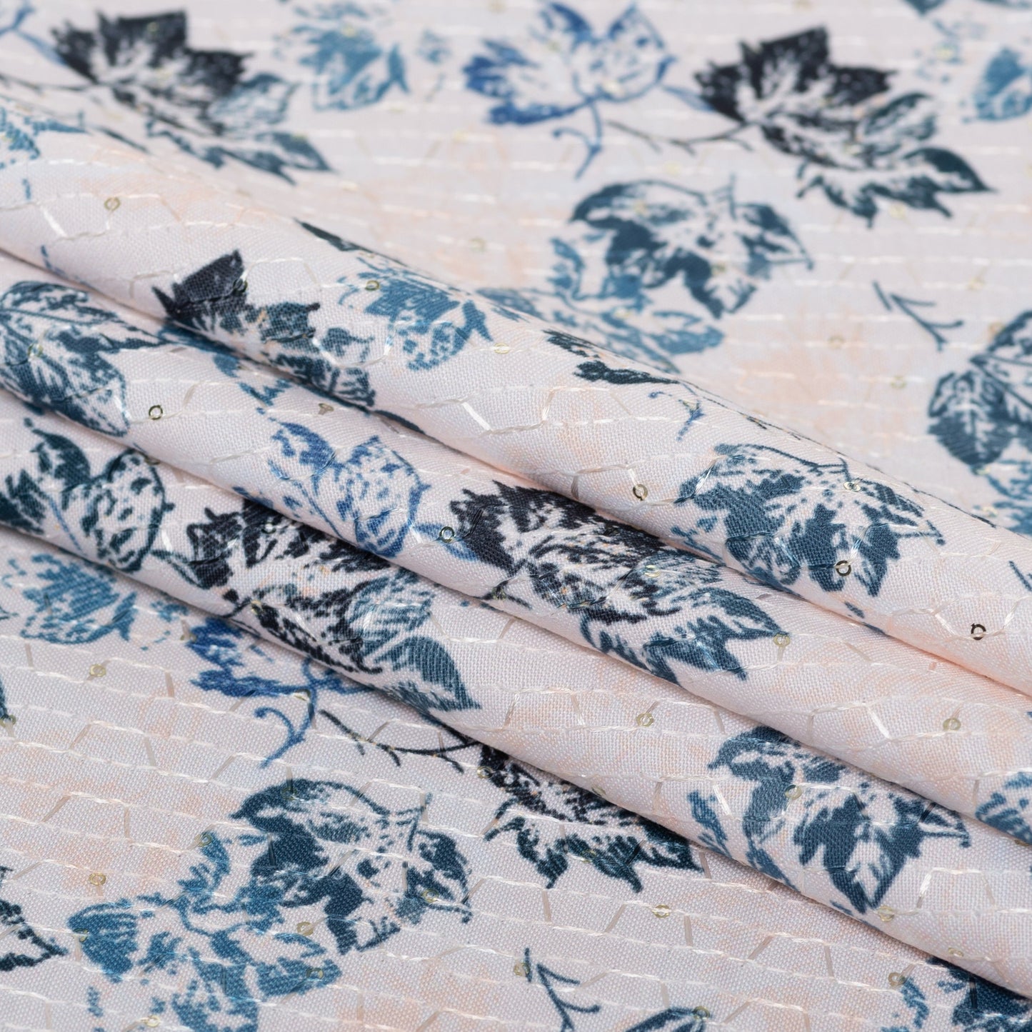 Majestic Blue Blossom Jacquard