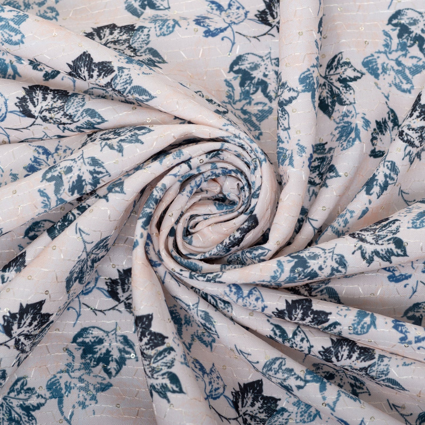 Majestic Blue Blossom Jacquard